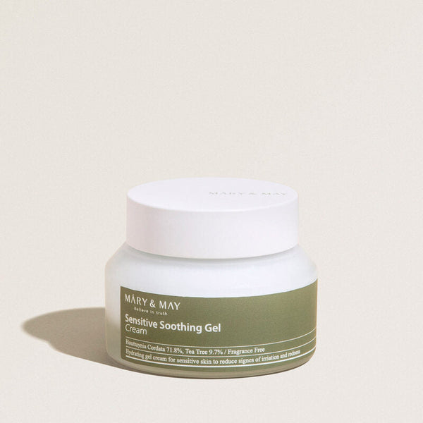 Успокояващ гел крем за лице с хутиния и чаено дърво Mary & May Sensitive Soothing Gel Cream 70g