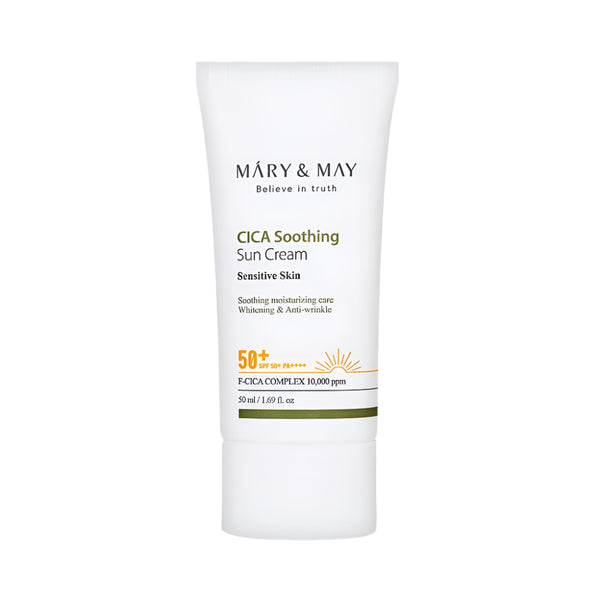 Успокояващ слънцезащитен крем с центела Mary & May CICA Soothing Sun Cream SPF50+ PA++++ 50ml