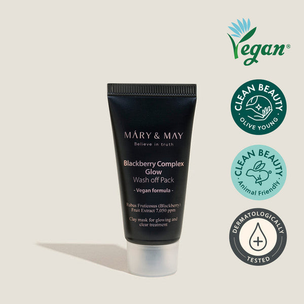 Озаряваща маска за лице с къпини и глина Mary & May Blackberry Complex Glow Wash off Pack 30g