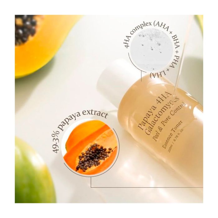 Ексфолиращ тонер за лице Trimay Papaya 4HA Galactomyces Peel &amp; Pore Control Essence Toner