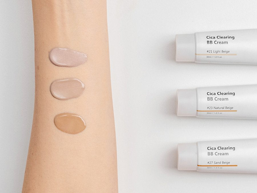 Swatch of Purito Cica Clearing BB Cream Color 21 on skin