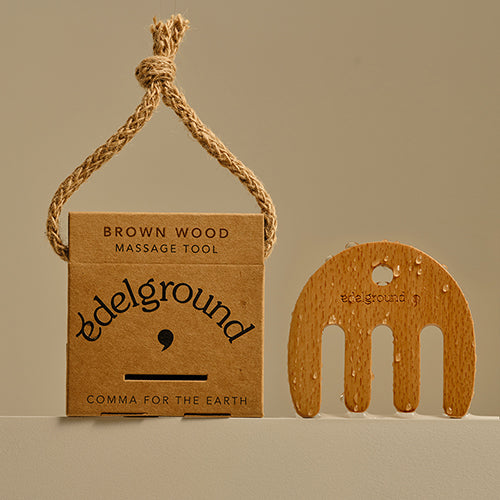 Дървен масажор за скалп Edelground Brown