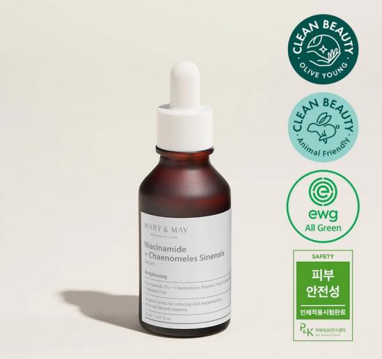 Серум за лице с ниацинамид Mary & May Niacinamide + Chaenomeles Sinensis Serum 30ml
