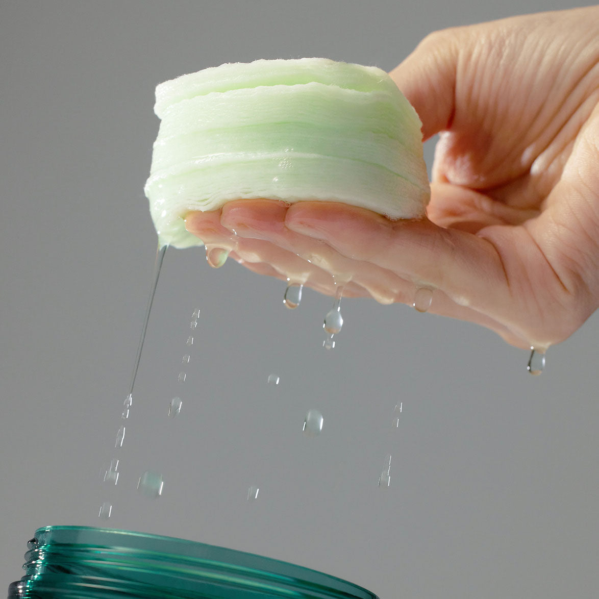Some By Mi Truecica Clear Pad jar with lid open showing soaked pads